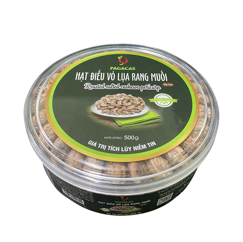 Pagacas Salted Roasted Cashews (Shelled) - Flower-arranged round box 500g Pagacas Salted Roasted Cashews (Shelled) - Flower-arranged round box 500g